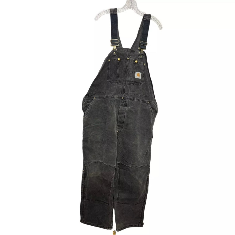 Vintage Union USA CARHARTT insulated canvas bib carpenter overalls 22x28